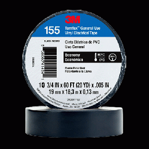 CINTA AISLANTE 20YDS NEGRA 3M