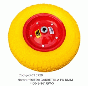 RUEDA PARA CARRET PU DIAM 4.00-8-16QW-5(4C10729)