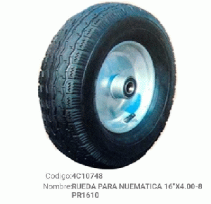 RUEDA PARA CARRET NEUMAT 16"X4.00-8(4C10748)