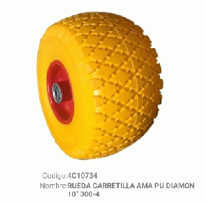 RUEDA PARA CARRET AMAR PU DIAM 10" 300-4(4C10734)